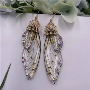 Whimsical Butterfly Acrylic Fairy Tale Whimsical Wings Cicada Earring for Ladies - Elegant Design with Butterfly and Cicada Inspirations