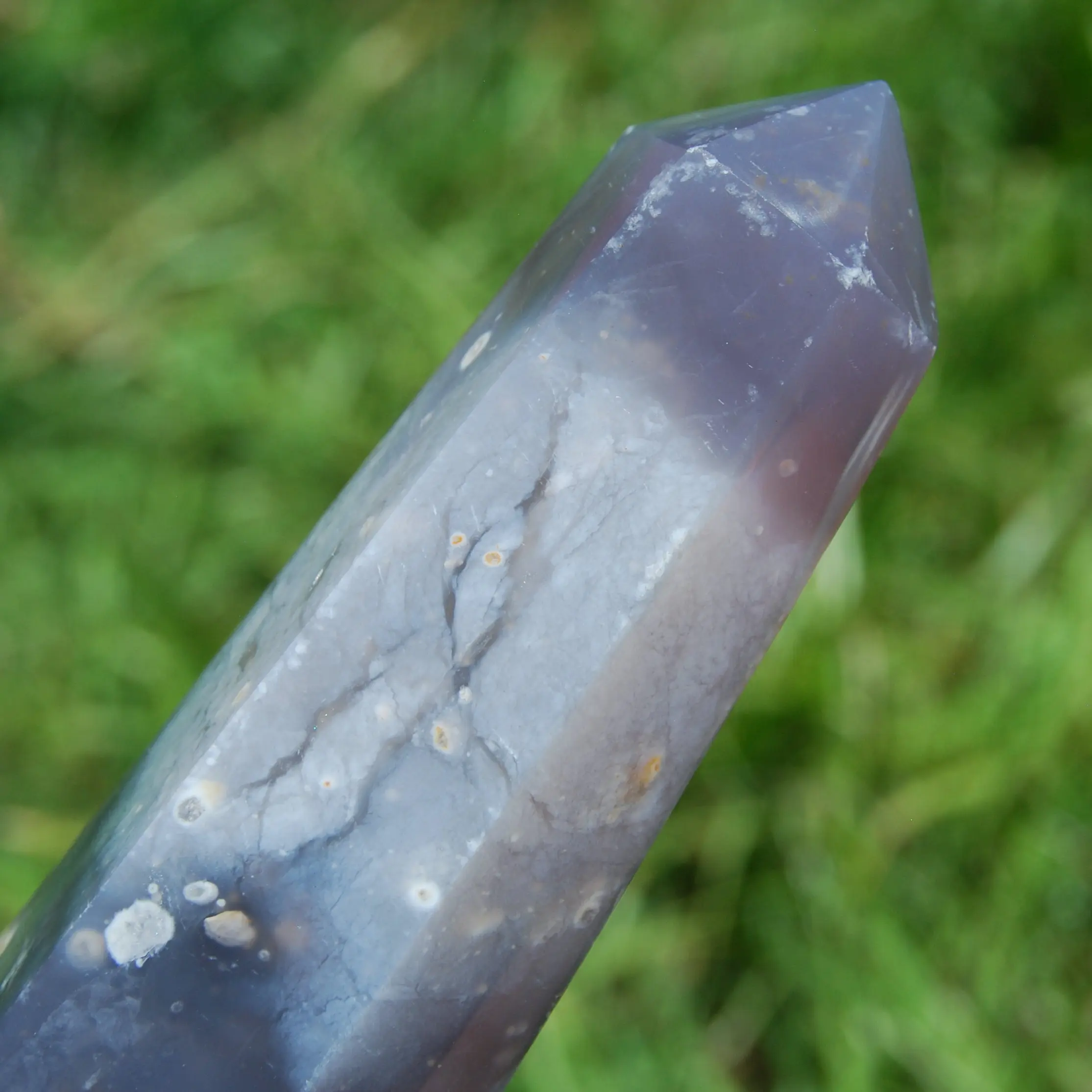 4in 159g Purple Chalcedony Crystal Tower, Violet Agate, Indonesia