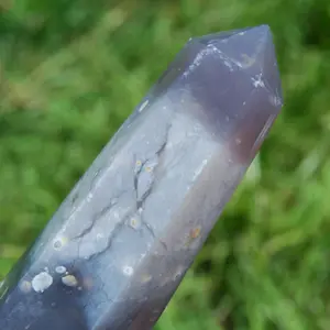4in 159g Purple Chalcedony Crystal Tower, Violet Agate, Indonesia