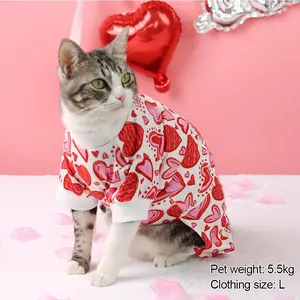 Heart Print Dog Onesie, Cute Casual Soft Comfortable Pet Clothes for Small Dogs Girl Boy, Pet Clothes for All Seasons