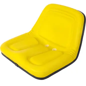 Deluxe Mower Tractor Seat Compatible with John Deere, Kubota, Allis-Chalmers, Bobcat, Case-IH, Ford New Holland, White, Oliver, Mpl, Moline, Massey Ferguson High Back ,with slide (Yellow+Black)