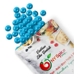 NY Spice Shop Caribbean Blue Gumballs - Blueberry Flavor Candy Coated Chewing Gum Balls, Bulk Refill for Gumball Machines, Kids Snack Sweet - Candies