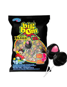 Americandy XXL Lollipops, Black,  Strawberry Flavor