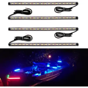 Boat Lights for Night Fishing, Adhesive Install Boat Deck Light, Interior Light, Flood and Spreader Lights for Pontoon Boats Bass Boats Kayak Blue