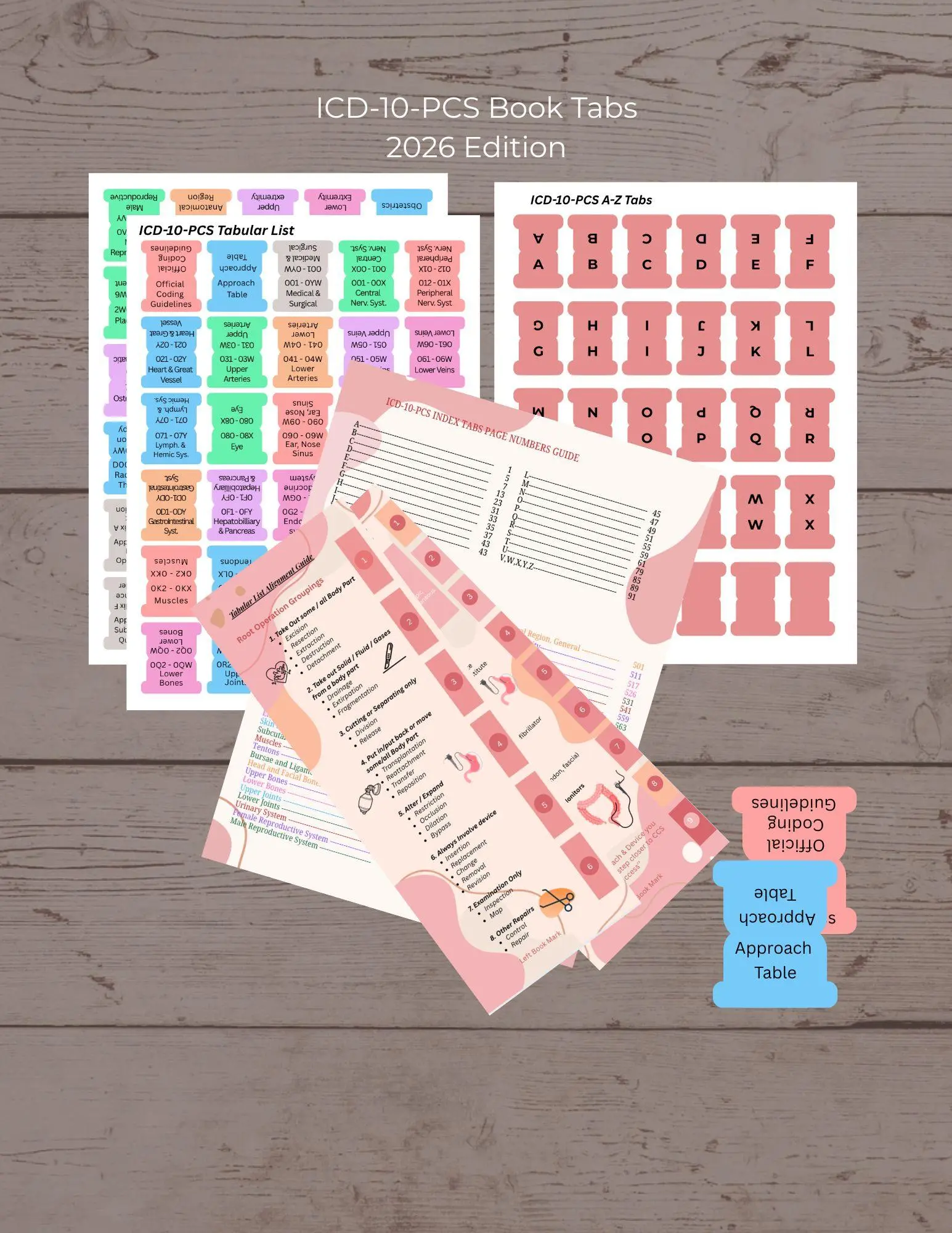 ICD-10-PCS Book Tabs Removable Dividers Tabs ICD-10-PCS Book Tabs Removable Dividers Tabs