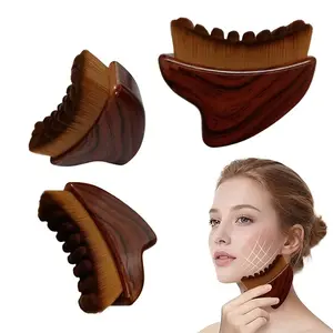 2pc Lymphatic Contour Brush for Jawline & Chin Sculpting Dry Brushing Massager for Lymphatic Drainage & Facial Fatigue Relief Ergonomically Designed to Fit The Skin Precisely, Beauty Roller Daily