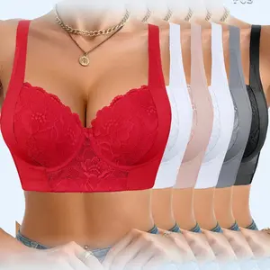 Ecomilky Women's Full Coverage Underwire Lace Bra, Comfort Push-Up with Removable Straps, Enhanced Support, Sculpting Uplift, Elegant Classic Everyday Womenswear, Hand Wash Only