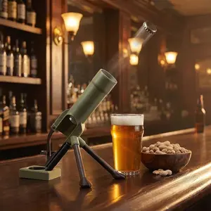 1 Piece Beer Bottle Opener, 34mm Tactical Shaped Bottle Cap Launcher & Automatic Opener, Sturdy Durable Material, Professional Bar Accessory & Desktop Ornament, Ideal for Family Gatherings and World Cup Watching