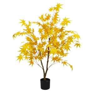 TWISTER.ck Artificial Maple Tree, 3.9ft/4.9ft/5.9ft Tall Artificial Potted Maple Tree With Planter, Large Faux Maple Branches Artificial Tree For Home Office Living Room Decoration