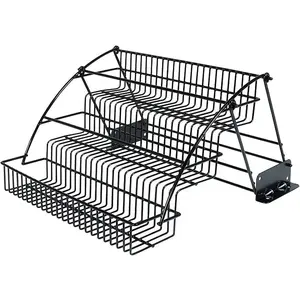 3-Tier Pull Down Spice Rack - Step Storage Holder, Retractable Organizer for Spice Bottles & Seasoning Jars,Spice Rack Organizer for 15” Opening Wall Cabinet Black