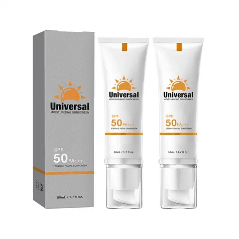 Tinted Facial Sun Cream SPF 50 - Daily Sunblock for Sensitive Skin, Non-Greasy, Non-Sticky, Waterproof, No White Cast, Hydrating Moisture Essence, Flawless Natural Glow Routine Base