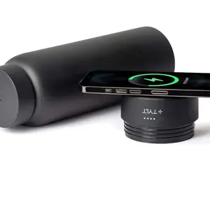 Tylt Insulated Wireless Charging Bottle-Black
