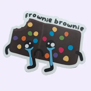 Frownie Brownie Motivational Mental Health Awareness Decal Colorful Gift Decoration Sad Cute Crying Kawaii Cosmic