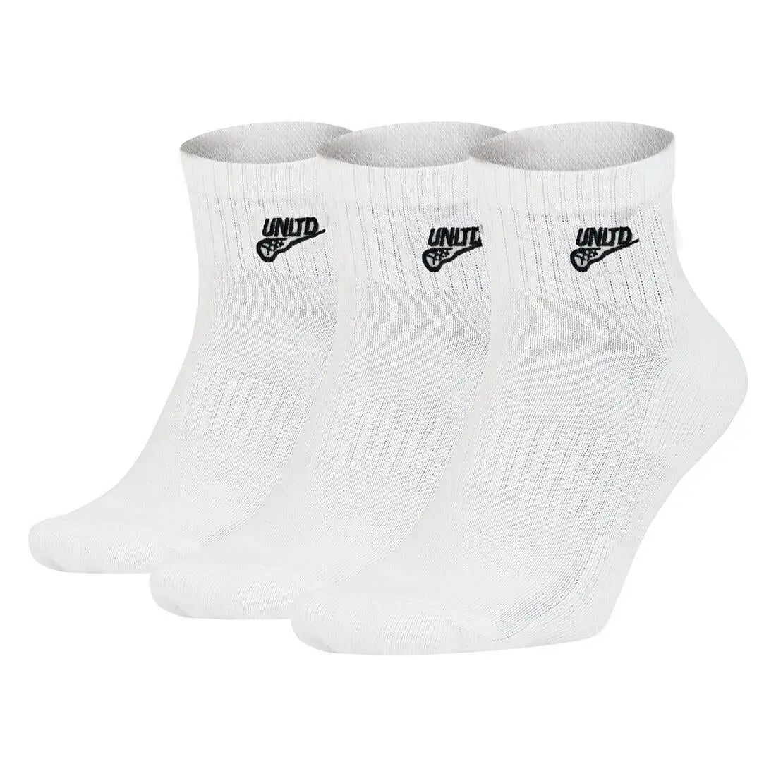 UNLTD Quarter Lacrosse Socks, 3-Pack Solid Athletic Socks for Everyday Comfort and On The Field Performance, Lu, Unlimited, Lacrosse Unlimited, Exclusive At Lu
