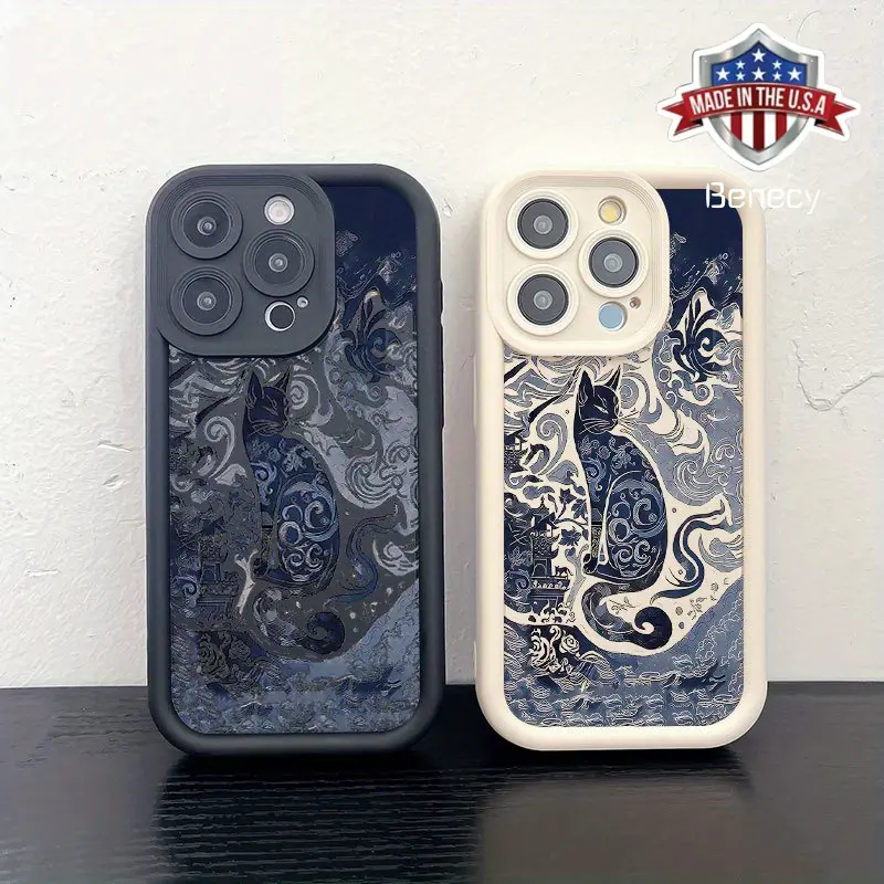 Totem Cat for iPhone 16, 15, 14, 13, 12, 11, Plus, Pro, Max, Xsmax. Perfect Birthday Gift for Friends TPU Fully Wrapped Camera Men's and Women's simple anti-drop protective TPU case
