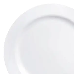 Solid White Economy Round Disposable Plastic Pastry Plates (6.25")