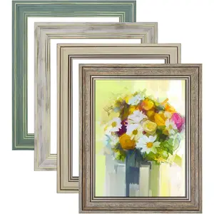 8x10 Picture Frame Set of 4, Rustic Farmhouse Picture Frames for Table or Wall Hanging