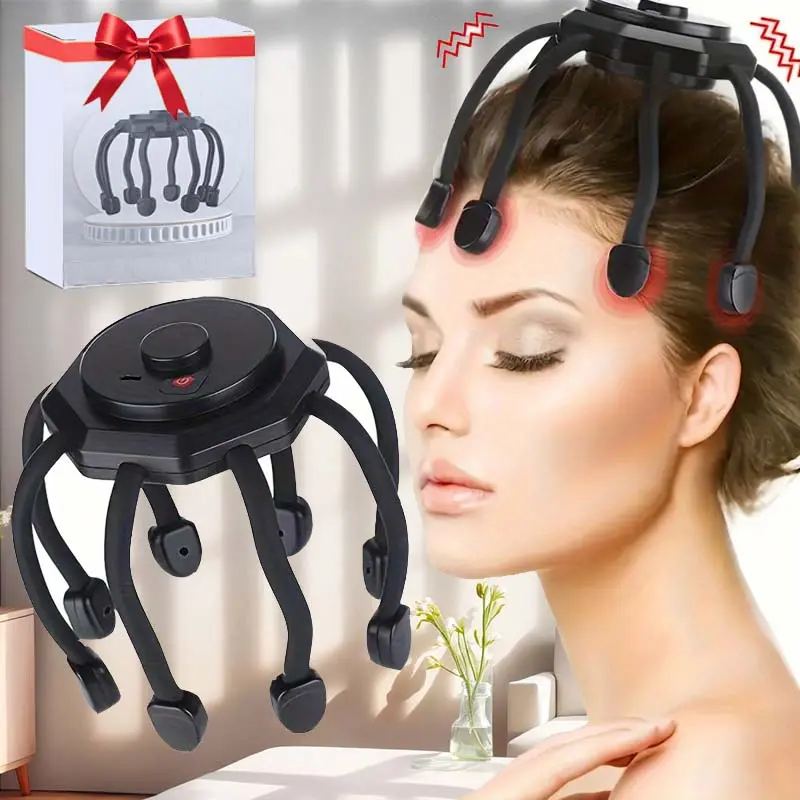 Electric Head Massager, 1 Count 8 Claw Head Scalp Massager, Scalp Stimulator, Multifunctional Head Massage Tool for Home Use, Personal Care Appliances, Rechargeable Scalp Massagers, Cool Gadgets