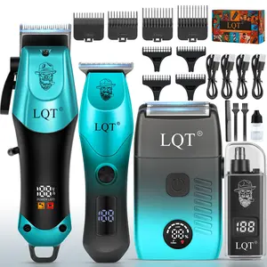 Lqt Men's 4-In-1 Haircut Set, Wireless Electric Trimmer, Razor, Precision Cutter, Turbo Boost, 8 Combs, Home Salon Grade, Gift Idea, Hair Clipper, Cordless Trimmer, Multifunctional Clippers, Beard Hair Trimmer, Cordless Hair Cutting