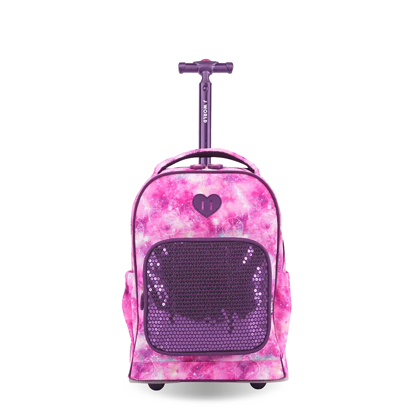 Sparkle 15 Inch Kids Rolling Backpack / Carry On
