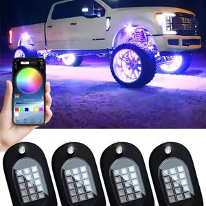 RGB LED Rock Light App Control Kit (4 Pack) for Vehicle Enhancement