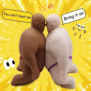 Fat Man Stress Relief Toy – Funny Sumo Squishy Fidget for Adults & Kids Fairly soft Sensory Squish Ball - Stress Relief Toy for Office - Birthday, Christmas, Easter Party Favors