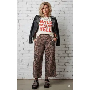 Zebra wide leg pants