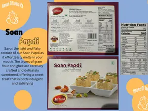 Jayhind Soan Papdi 200g Indian Delicacy Sweets Gift Box for Diwali, Eid, Navratri, Holi, Rakhi Snack