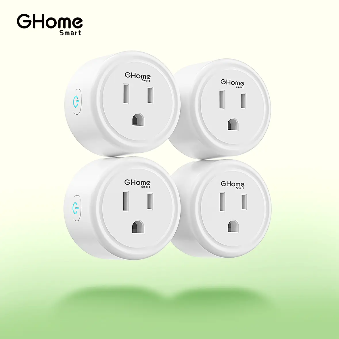 GHome Smart Mini Smart Plug 2.4GHz WiFi, WiFi Outlet Socket with Remote Control & Timer Function, V0-grade Fireproof Shell, 4 Pack