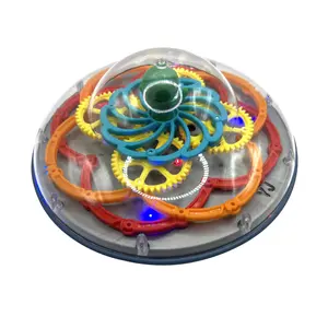 Sapphirem Gear Spaceship Toy Light up Multiple Color Moving Music Fun Educational Toy for Kids