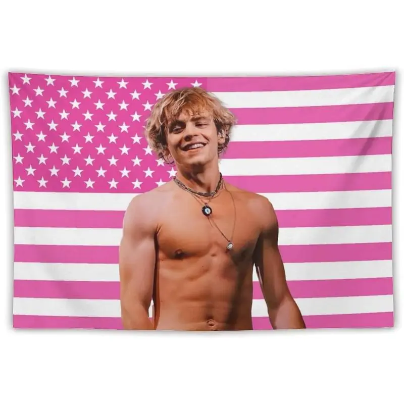 Ross Star Lynch Peach Velvet Light Tapestry Flag Poster - Strong, Anti-Pilling, Hand Washable Indoor-Outdoor Home Decor for Dormitory & Bedroom Aesthetic Wall Art Supply