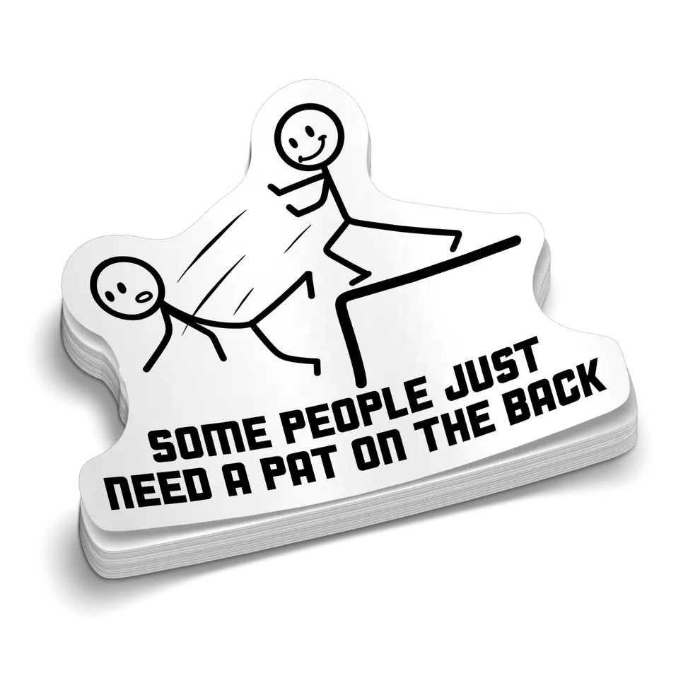 Pat On The Back sticker - Hard Hat Decal | Die-Cut Sticker for Laptop Water Bottle
