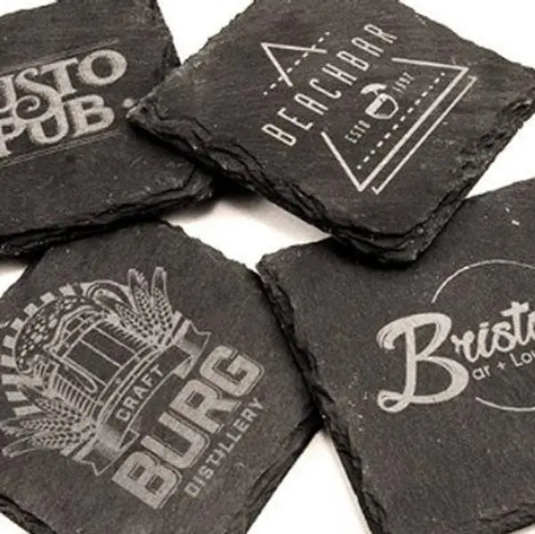 Custom Personalized Coaster Set with Name, Text or Symbol - Perfect Tableware Addition