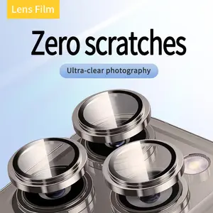 [Upgraded with Easy Installation Frame] 1 Set (2 Lens or 3 Lens) Premium Camera Lens Protector For iPhone [Keep Lens Original Design] Anti-Scratch 9H Tempered Glass Camera Cover Metal Ring