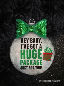 Naughty Huge Package Christmas Handmade Ornament Funny Dirty Girlfriend Wife Gift, Inappropriate Holiday Present