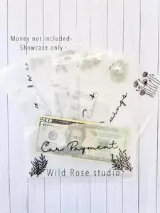 Black and White Floral Reusable Vellum Cash Stuffing Envelopes | Budget Binder | A6 only