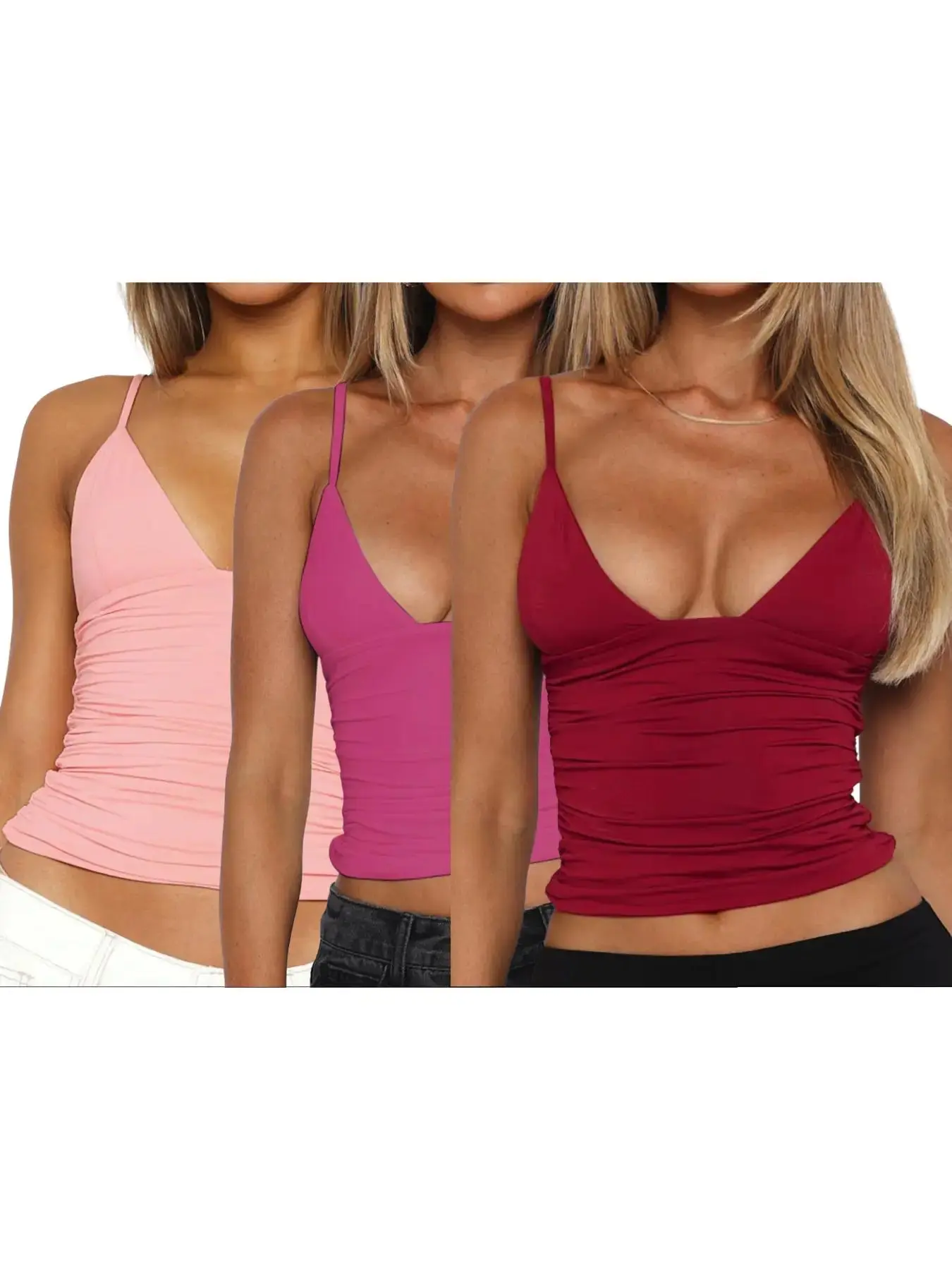 Pink*1 pc+Hot Pink*1 pc+Burgundy*1 pc