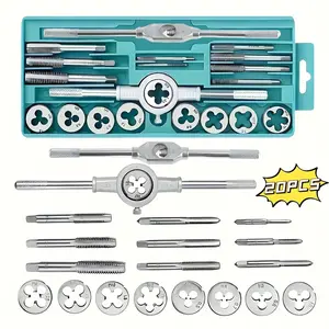 20pc Tap and Die Set in SAE & Metric Sizes, Standard Tap Set and Die Tool Set for Threading and Rethreading Internal and External Threads, M3-M12 Thread Repair Kit shopblackfriday christmasgiftideas giftsforhim tool set