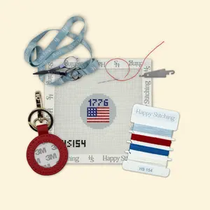 Happy Stitching - 1776 Key Fob Kit - USA 250 Collection - Self Finishing Needlepoint Kit