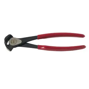 Klein Tools D232-8 End-Cutting Pliers, High-Leverage Wide Throat Clearance with Extended Handles for Longer Reach, 8-Inch, Red