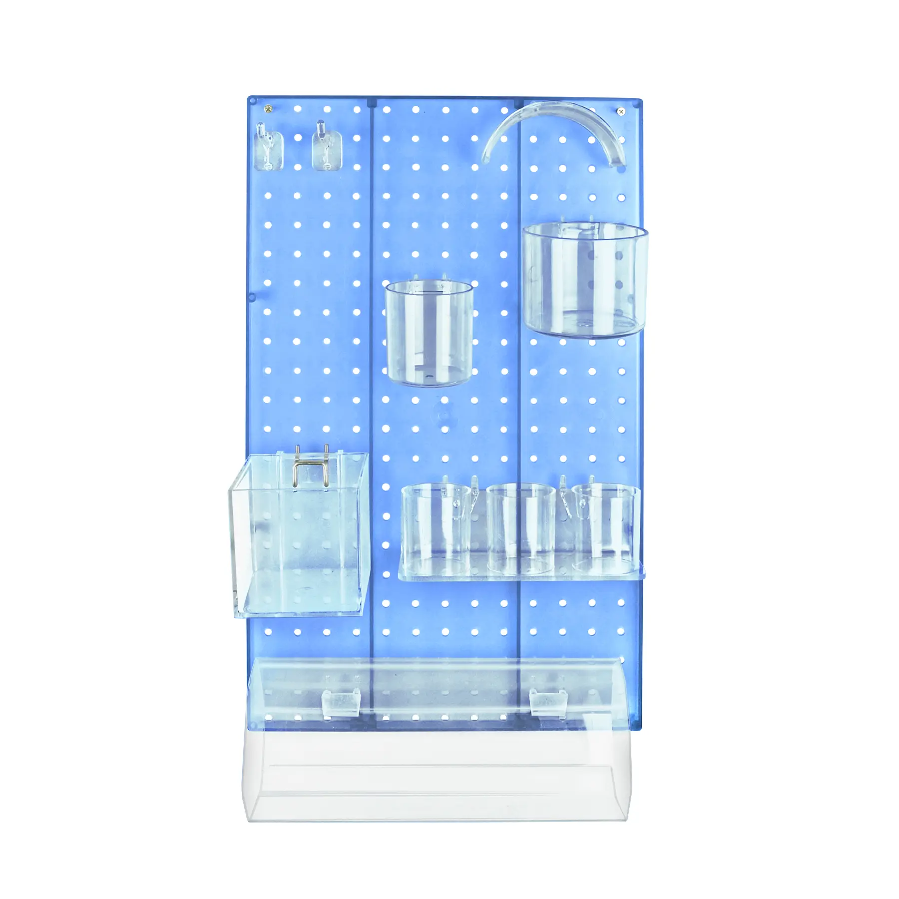Azar Displays The DIY Multi-Purpose 10-Piece Pegboard Wall Organizer Kit with One Panel and Accessory Assortment, Blue