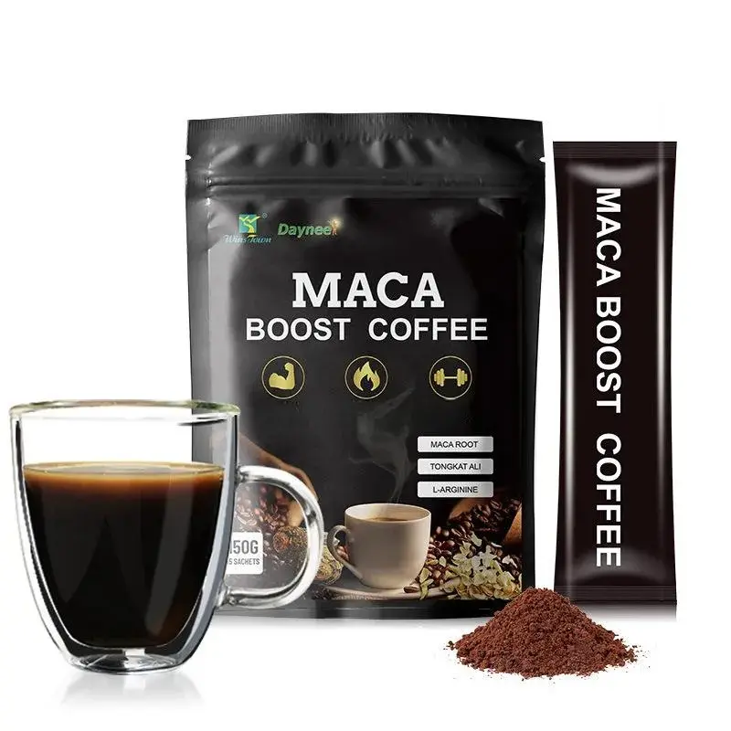 Wins Town Maca Boost Energy Coffee | Premium Peruvian Maca Root + Vitamin C & B12, Steady Vitality Release & All-Day Mental Focus, 150g