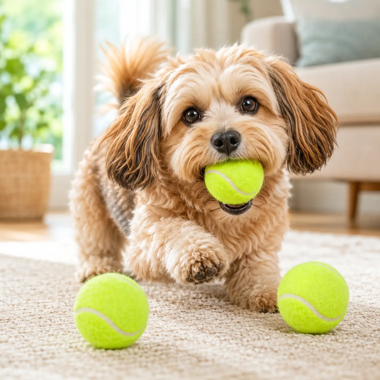 3pcs Solid Dog Tennis Ball Set, Durable Interactive Fetch Game Toy, Chew Toy for Small to Medium Large Dogs Outdoor Training