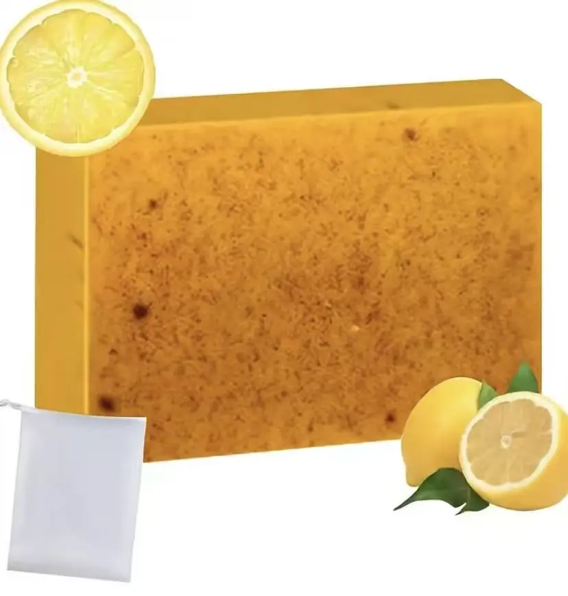Lemon Turmeric Kojic Soap Bar,kojic acid and turmeric soap,JabóN De Curcuma Y Limon,Lemon Turmeric Kojic soap,Turmeric And Kojic soap Bar,Deep Clean Turmeric Kojic soap potion art rice face body acne cleanser cream dish free honey gentle