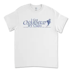 Clairo Charm I Got Charmed White T-Shirt Tee Indie Y2K Tour Merch, 90s 2023 Graphic Trending Cute Gift, Puppy Dog 2024 Brat, Kids Size Crewneck Sweatshirt, Streetwear Hip Hop Rapper, Fans Outfits