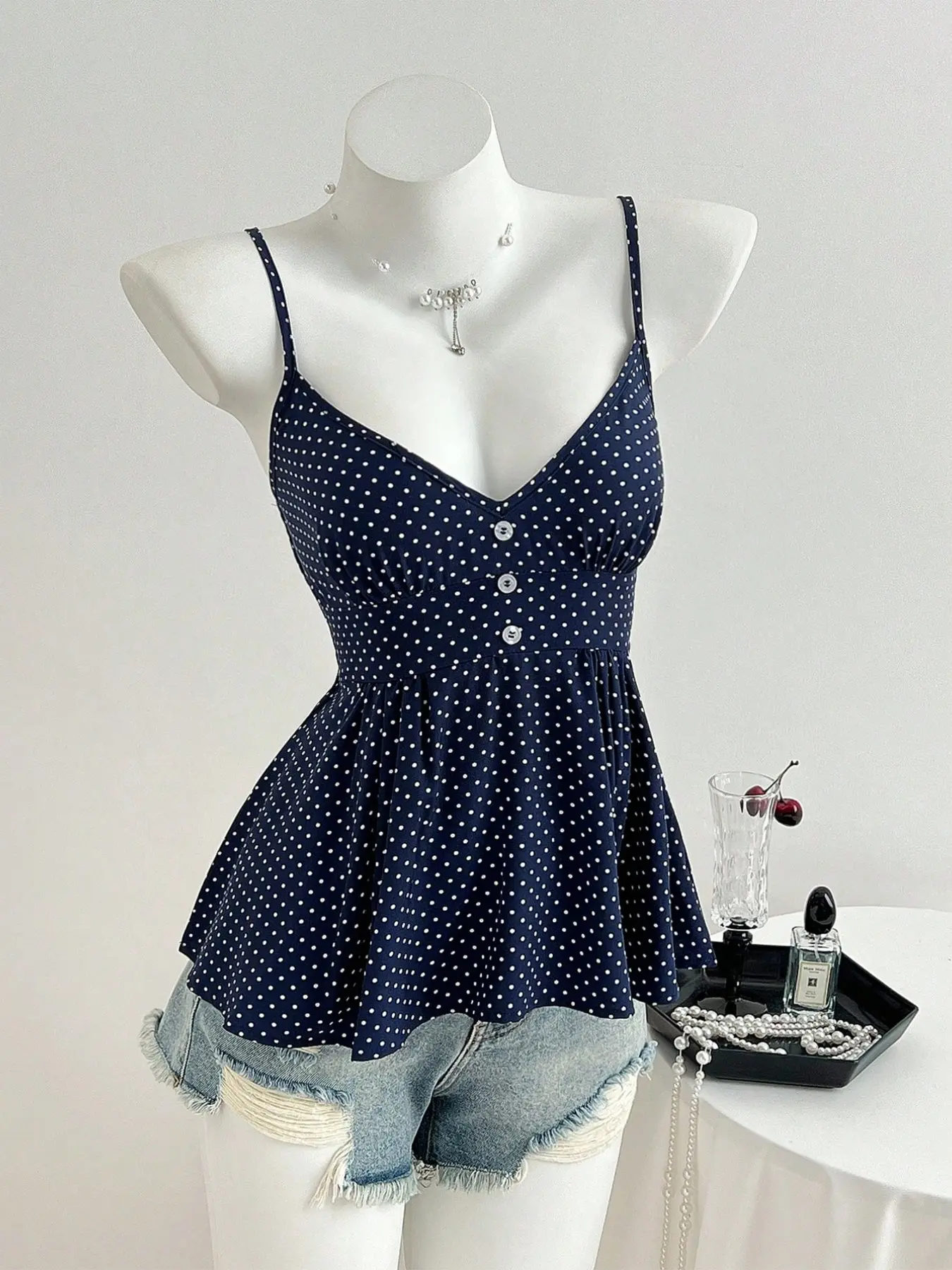 silence + noise polka dot cami - TikTok Shop