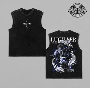 Hunter x Hunter Chrollo Lucilfer Phantom Troupe Anime Acid Wash Oversized T-Shirt & Sleeveless Tank Top Vintage Grunge Streetwear Graphic Tee Men Women Gym Muscle Shirt Harajuku Retro Casual Apparel