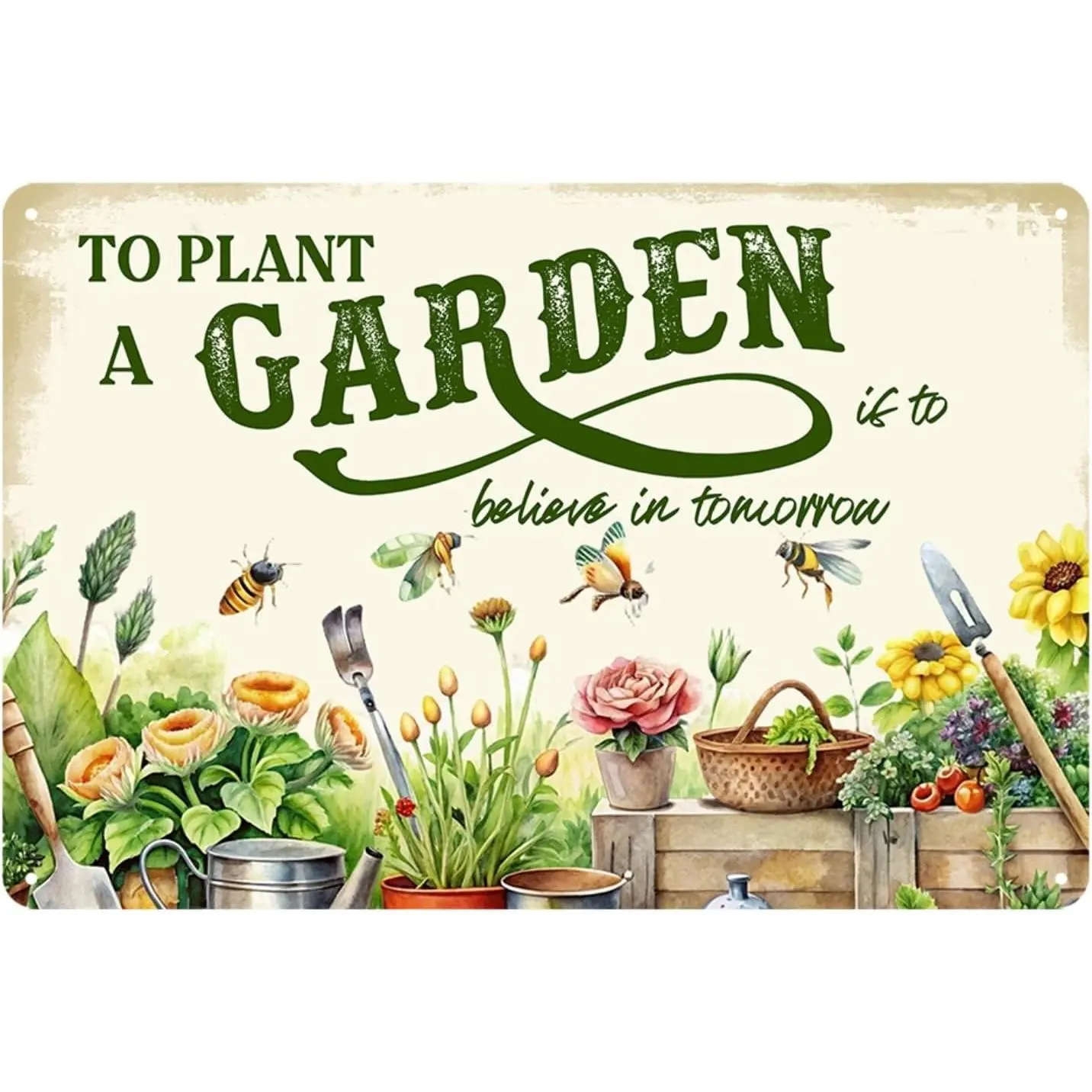 Garden Sign Funny Garden Decor Vintage Garden Metal Sign Outside Yard Gardening Sign Gifts For Women Plant Lover To Plant A Garden Is To Believe In Tomorrow Signs For Home Gardeners Country Rustic Garage Farmhouse Fence Wall Decorations