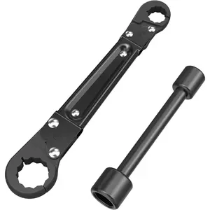 Multi-Functional Angle Stop Wrench Set - Professional Plumber's Plumbing Tool |   Tool for Installing and Removing Compression Angle Stoppers and Accessories (Black Angle Stopper Wrench Set)
