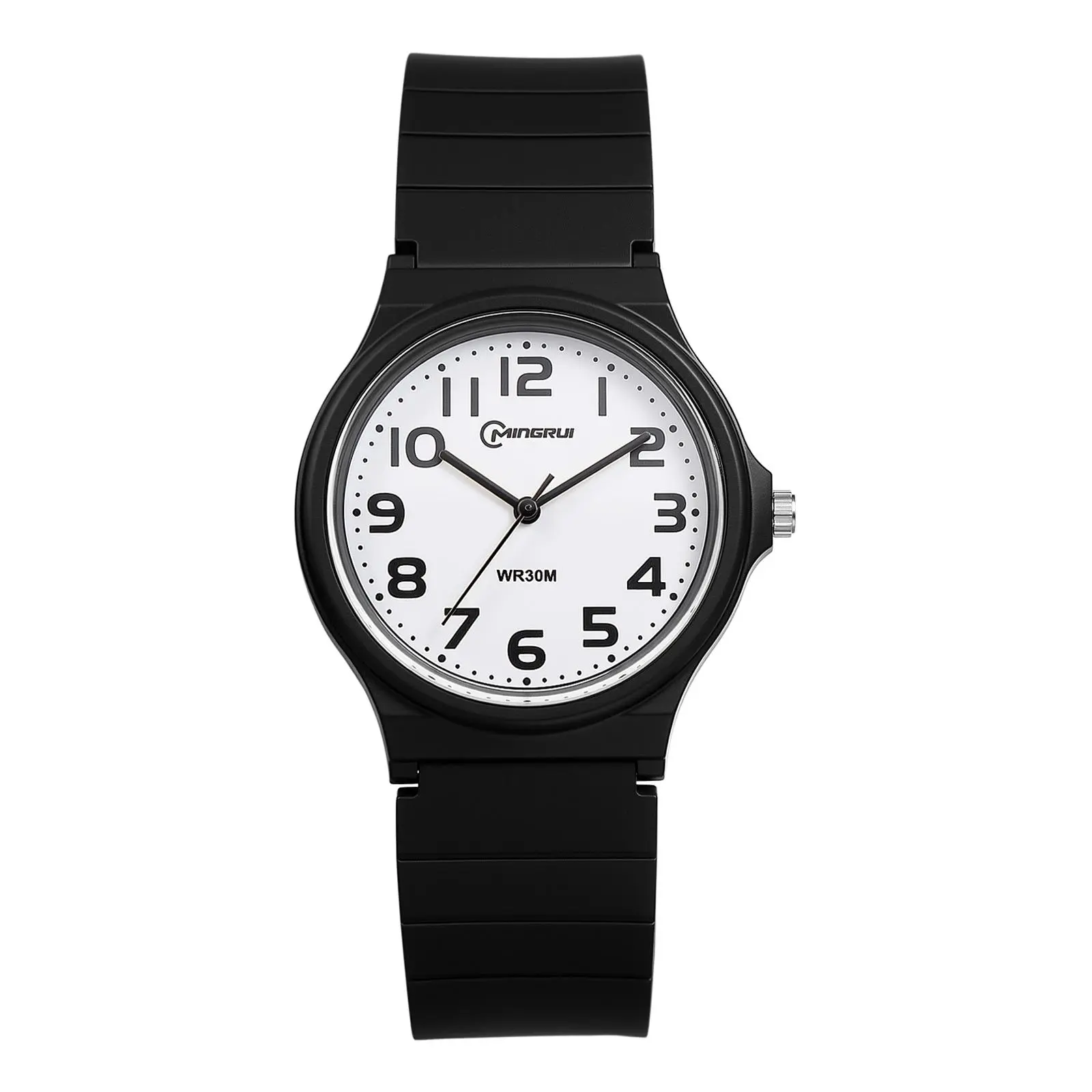 OIDEA Ultra-Slim Analog Quartz Watch - 1 ATM Waterproof, Round Face, Bold Dial, Easy-Read Arabic Numerals, Soft Silicone Strap with Adjustable Buckle, Stainless Steel Accents, Teenage Boy Gifts,summerwins